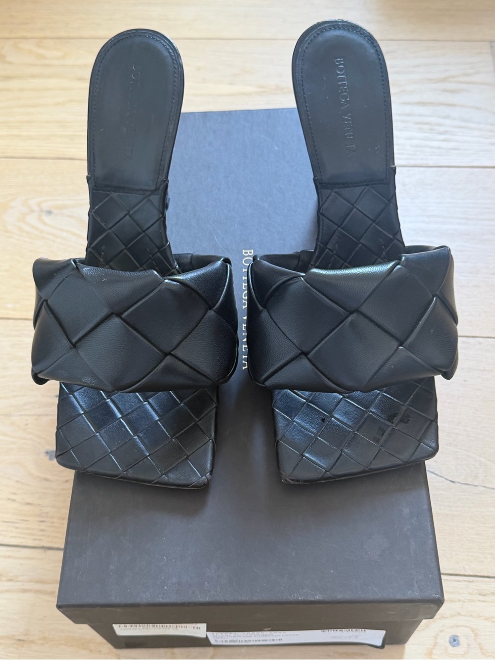 Bottega Veneta Lido Intrecciato Heel Mules - EU 40/US 9